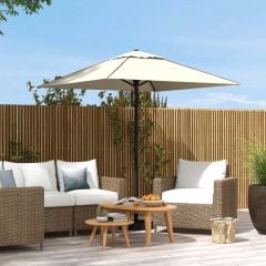 Outsunny 2.15m Garden Parasol With Vent - Beige - 84D-301V00BG