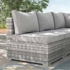 Outsunny Rattan Single Middle Sofa Chair - Light Grey - 860-130