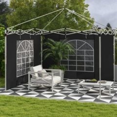 Outsunny Replacement Side Panels for 3x3m or 3x6m Pop Up Gazebo - Set of 2 - Black - 84C-437V00BK