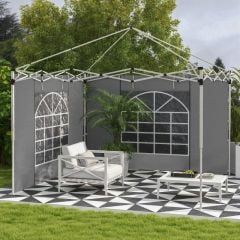 Outsunny Replacement Side Panels for 3x3m or 3x6m Pop Up Gazebo - Set of 2 - Light Grey - 84C-437V00LG