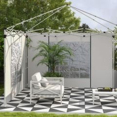 Outsunny Replacement Side Panels for 3x3m or 3x6m Pop Up Gazebo - Set of 2 - White - 84C-437V00WT