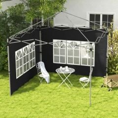 Outsunny Replacement Side Panels for 3x3m or 3x4m Pop Up Gazebo - Set of 2 - Black - 84C-458V00BK