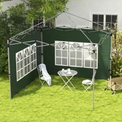 Outsunny Replacement Side Panels for 3x3m or 3x4m Pop Up Gazebo - Set of 2 - Green - 84C-458V00GN