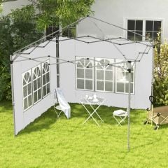 Outsunny Replacement Side Panels for 3x3m or 3x4m Pop Up Gazebo - Set of 2 - White - 84C-458V00WT