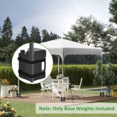 Outsunny HDPE Gazebo Weights With Built-in Handles & Secure Straps - Set of 4 - 84C-516V00BK