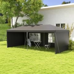 Outsunny 6 x 3m Marquee With Windows & Side Panels - Dark Grey - 840-062V01CG