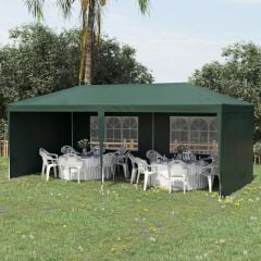 Outsunny 6 x 3m Marquee With Windows & Side Panels - Green - 840-062V01GN