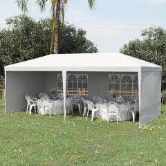 Outsunny 6 x 3m Marquee With Windows & Side Panels - White - 840-062V01WT