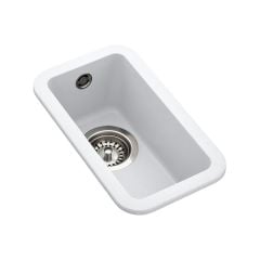 Rangemaster Paragon Compact 0.5 Bowl Igneous Granite Kitchen Sink - Crystal White - PAR1632CW/