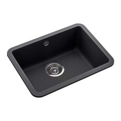 Rangemaster Paragon Compact 1 Bowl Igneous Granite Kitchen Sink - Ash Black - PAR4432AS/