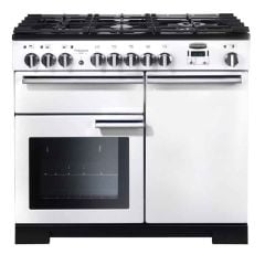 Rangemaster Professional Deluxe 100 Dual Fuel Cooker - White - PDL100DFFWH/C