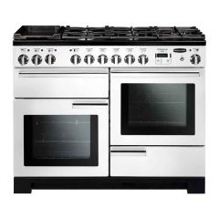 Rangemaster Professional Deluxe 110 Dual Fuel Cooker - White - PDL110DFFWH/C