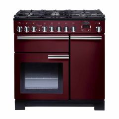 Rangemaster Professional Deluxe 90 Dual Fuel Cooker - Cranberry - PDL90DFFCY/C