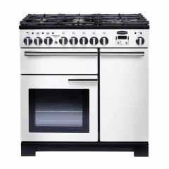Rangemaster Professional Deluxe 90 Dual Fuel Cooker - White - PDL90DFFWH/C