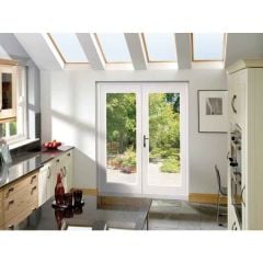 XL Joinery La Porte French Door in Pre-Finished External White (Chrome Hardware) 1190x2074mm - PFWT4SET-R-CH