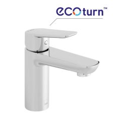 Vado Photon Mono Basin Mixer Smooth Bodied Single Lever Deck Mounted with EcoTurn and Honeycomb Flow Regulator (no waste) - PHO-100FW/SB-CP