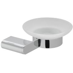 Vado Photon Frosted Glass Soap Dish And Holder Wall Mounted - Chrome - PHO-182-C/P