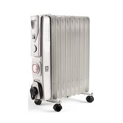 PIFCO 2kW Oil Filled Radiator with Timer - 9 Fin - White - 203878