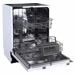 Prima F/I 12 Place Dishwasher - Top And Bottom Rack Carts Open Front  View