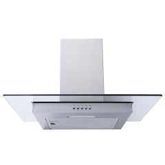 Prima Flat Glass Chimney Hood - Stainless Steel - Mounted Front View