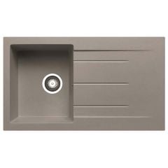 Prima+ 1 Bowl Granite Reversible Compact Inset Sink with Drainer - Light Grey - CPR347