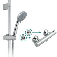 Vado Prima Thermostatic Bar Mixer Shower With Three Function Shower Kit - Chrome - PRIMABOX4/B-MF-C/P