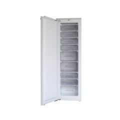 Prima Built-In Tall Freezer - White - Open Fridge Door And Storage Units Open Front View