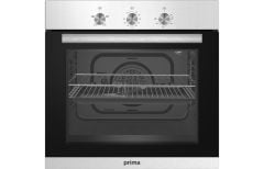 Prima Single Built-In Electric Fan Oven Stainless Steel - Rack Tray And Control Panel Front View