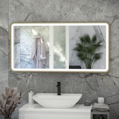 RAK Ceramics Picture Soft 600 x 1000mm LED Mirror - Brushed Gold - RAKPICSFBG5003