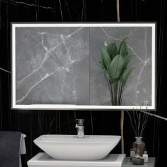 RAK Ceramics Picture Square 600 x 1000mm LED Illuminated Mirror - Brushed Nickel - RAKPICSQBN5003