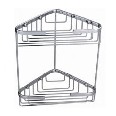 RAK Double Corner Basket Wall Mounted - Chrome - RAKBSK001