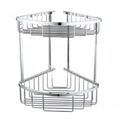 RAK Double Round Front Corner Basket - Chrome - RAKBSK002