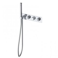 RAK Prima Tech Dual Outlet Concealed Thermostatic Shower with Hand Shower and Back Plate - Chrome - RAKPRT3026