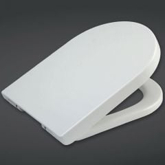 RAK Ceramics Resort Quick Release Soft Close Toilet Seat & Cover for Rimless Toilet Pans - White - RAKSEAT011
