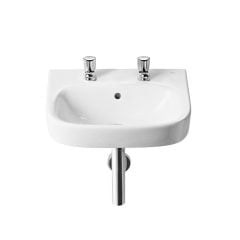 Roca Debba 450mm Wall Hung Basin - 2 Tap Holes - A325997001