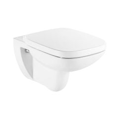 Roca Debba Square Vitreous China Rimless Wall Hung Pan - White