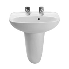 Roca Laura Wall Hung Cloakroom Basin - 2 Tap Holes - A325315000