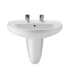 Roca Laura 520mm Wash Basin - 2 Tap Holes - A328398000