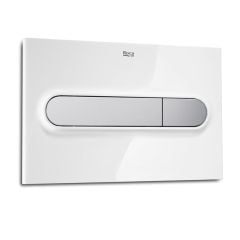 Roca PL1 Dual Flush Plate - White/Chrome - A890095005