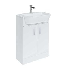 Roca Victoria Maxi Semi Recessed Basin Unit (Debba) - Gloss White - A857435806