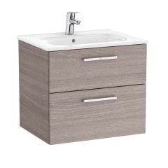 Roca Victoria 600mm Unik 2 Drawer Basin Unit & Basin - City Oak