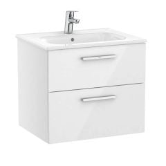 Roca Victoria 600mm 2 Drawer Vanity Unit & Basin - Gloss White - A851592806