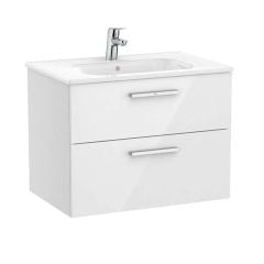 Roca Victoria 700mm 2 Drawer Vanity Unit & Basin - Gloss White - A851593806