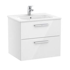 Roca Victoria 600mm 2 Drawer Vanity Unit - Gloss White - A857468806