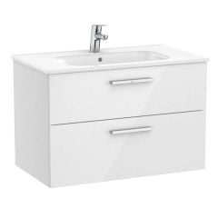 Roca Victoria 800mm 2 Drawer Vanity Unit - Gloss White - A857470806