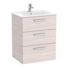 Roca Victoria 600mm 3 Drawer Vanity Unit - Nordic Ash - A857472434