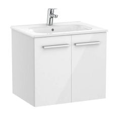 Roca Victoria 600mm 2 Door Vanity Unit & Basin - Gloss White - A851650806