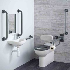 Armitage Shanks Doc M Contour 21 & Back To Wall Toilet and Left Handed Rails - S0685LJ