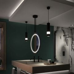 Sensio Ivy Hanging Two-sided Colour Changeable LED Mirror 1440x600x140mm - Matt Black - SE30298P0 Lifestyle