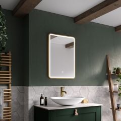 Sensio Frontier Colour Changing LED Mirror 700x500 - Brushed Brass Lifestyle